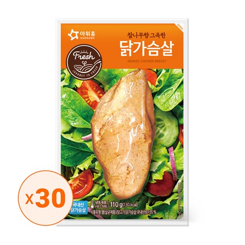 [세트특가]참나무향 그윽한 닭가슴살 110g (냉동)X30입